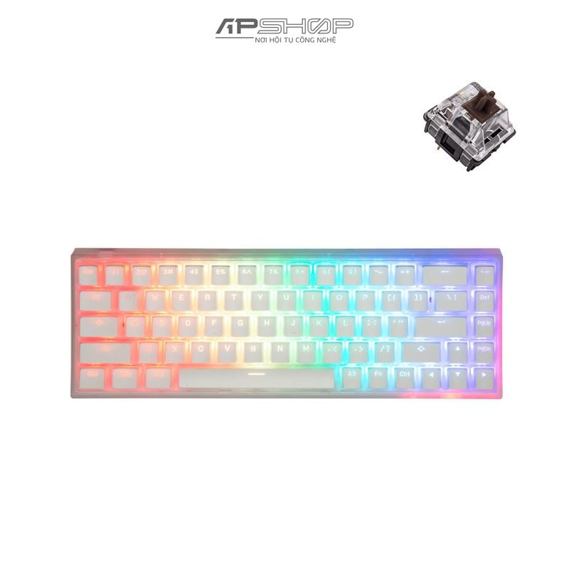 Bàn phím KEYCOOL GZ68 Pro Transprent Pudding 3 Mode RGB | Chính hãng