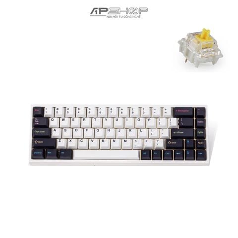 Bàn phím Keydous NJ68 Max AP White Case Steel Plate 3 Mode Bluetooth + Wireless | Chính hãng