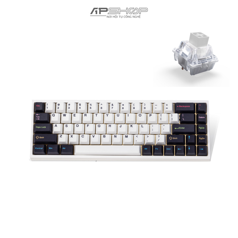 Bàn phím Keydous NJ68 Max AP White Case Steel Plate 3 Mode Bluetooth + Wireless | Chính hãng