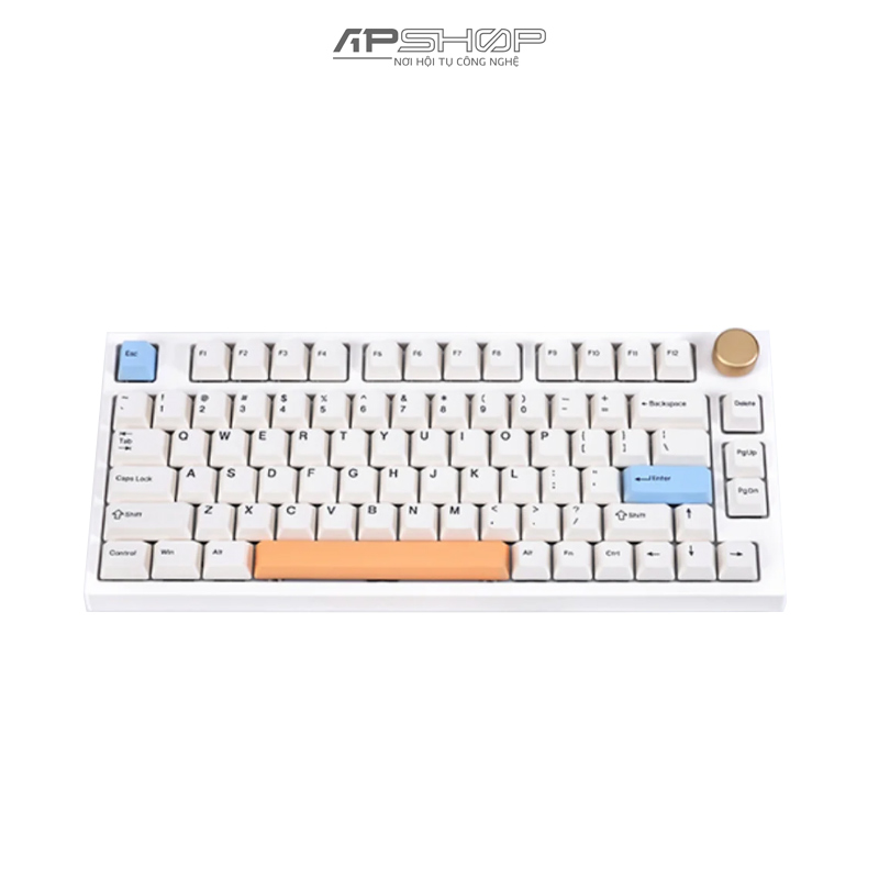 Bàn phím Keydous NJ80 AP White Case Steel Plate 3 Mode Bluetooth + Wireless | Chính hãng