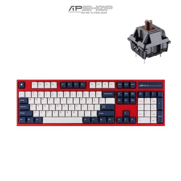 Bàn phím Leopold FC900R BT Blue Star White Red Font Bluetooth | Chính hãng