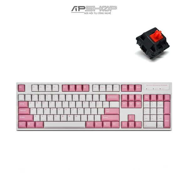 Bàn phím Leopold FC900R BT White Pink Font Bluetooth | Chính hãng