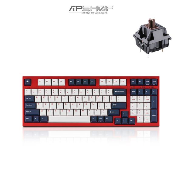 Bàn phím Leopold FC980M BT Blue Star White Red Font Bluetooth | Chính hãng