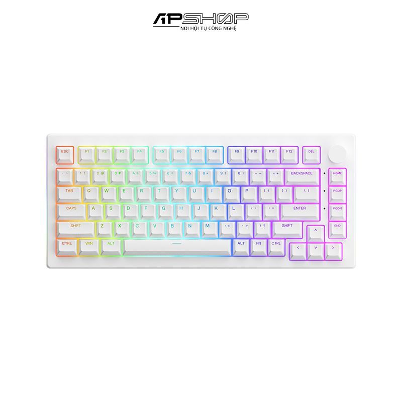 Bàn phím AKKO 5075B Plus White (Multi-modes / RGB / Gasket mount)