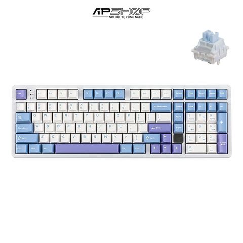 Bàn phím cơ Aula LEOBOG Hi98 | Màu xanh, trắng, tím