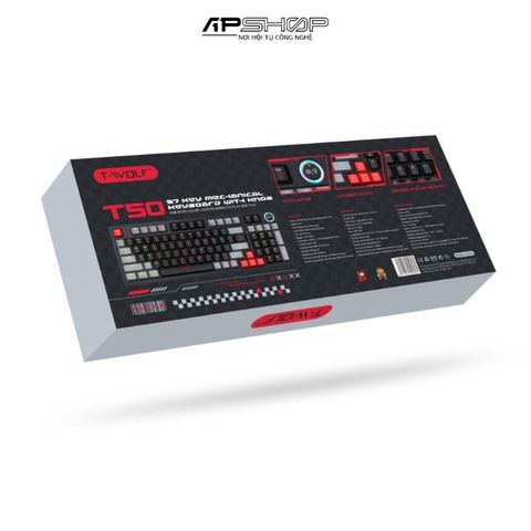 Bàn phím cơ có dây T-Wolf T50 97 key | Có led | Màu đen xám | Chính hãng