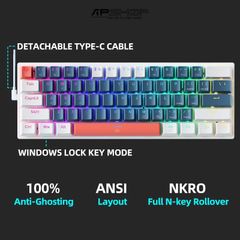 Bàn Phím Cơ Machenike K500-B61 RGB | Hotswap 3 Pin