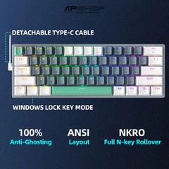 Bàn Phím Cơ Machenike K500-B61W RGB | 3 Mod | Hotswap 3 Pin