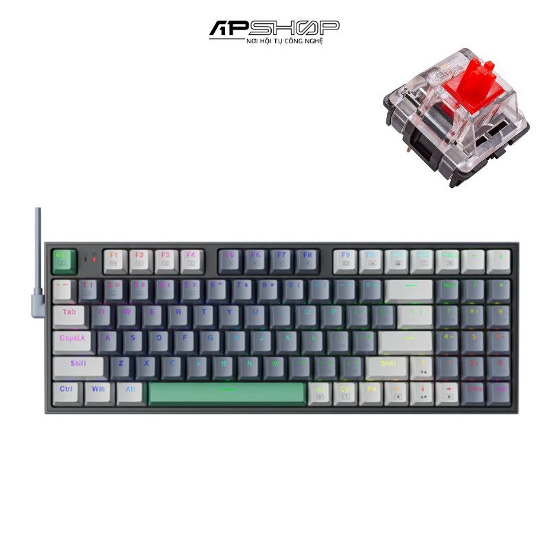 Bàn Phím Cơ Machenike K500-B94W RGB  3 Mod  Hotswap 3 Pin