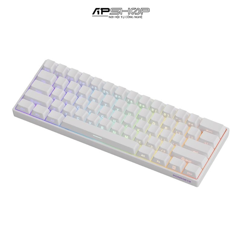 Bàn phím cơ MonsGeek FUN60 Pro SP White Glare Magnetic Switches