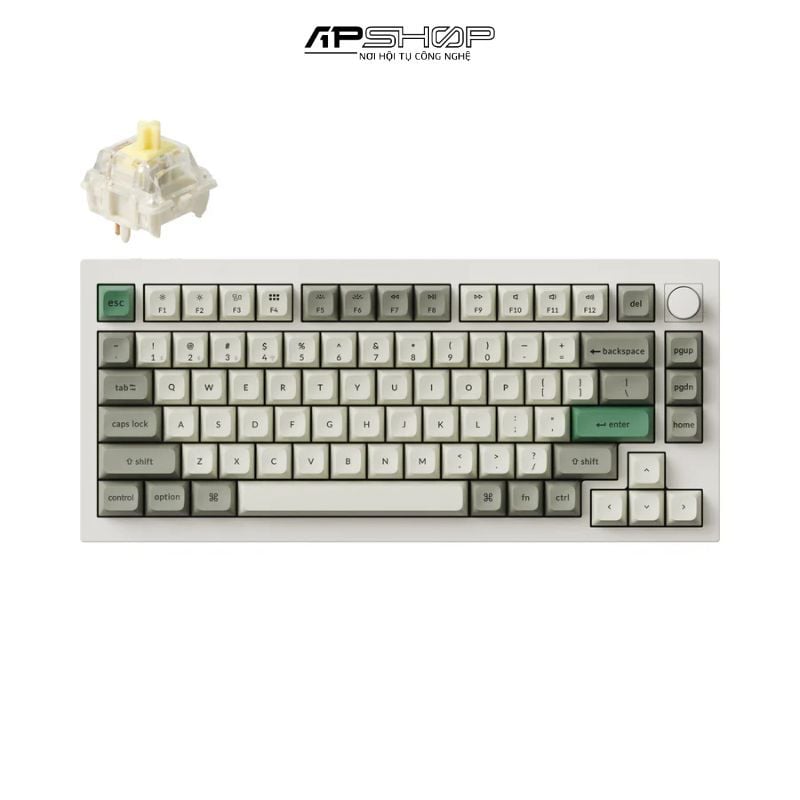 Bàn phím Keychron Q1M P Shell White RGB Knob Hotswap