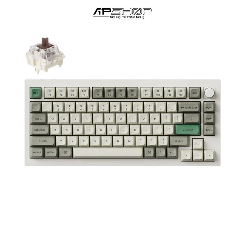 Bàn phím Keychron Q1M P Shell White RGB Knob Hotswap