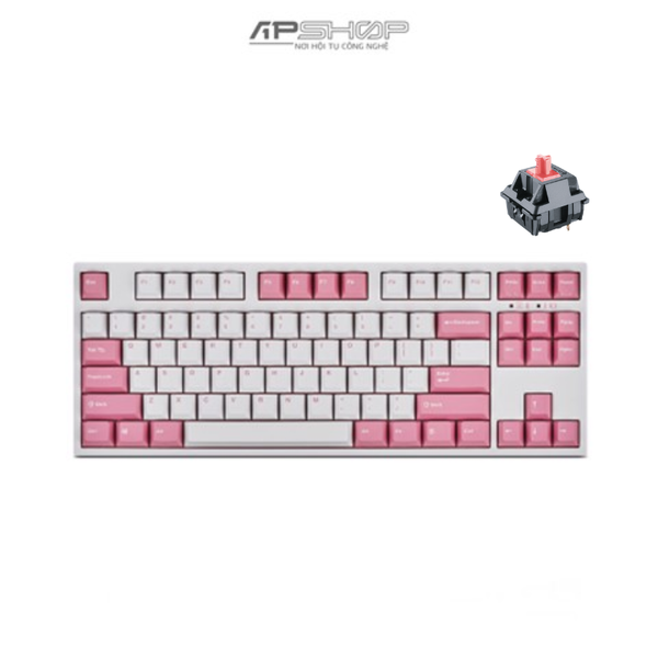 Bàn phím Leopold FC750R BT White Pink Font Bluetooth | Chính hãng