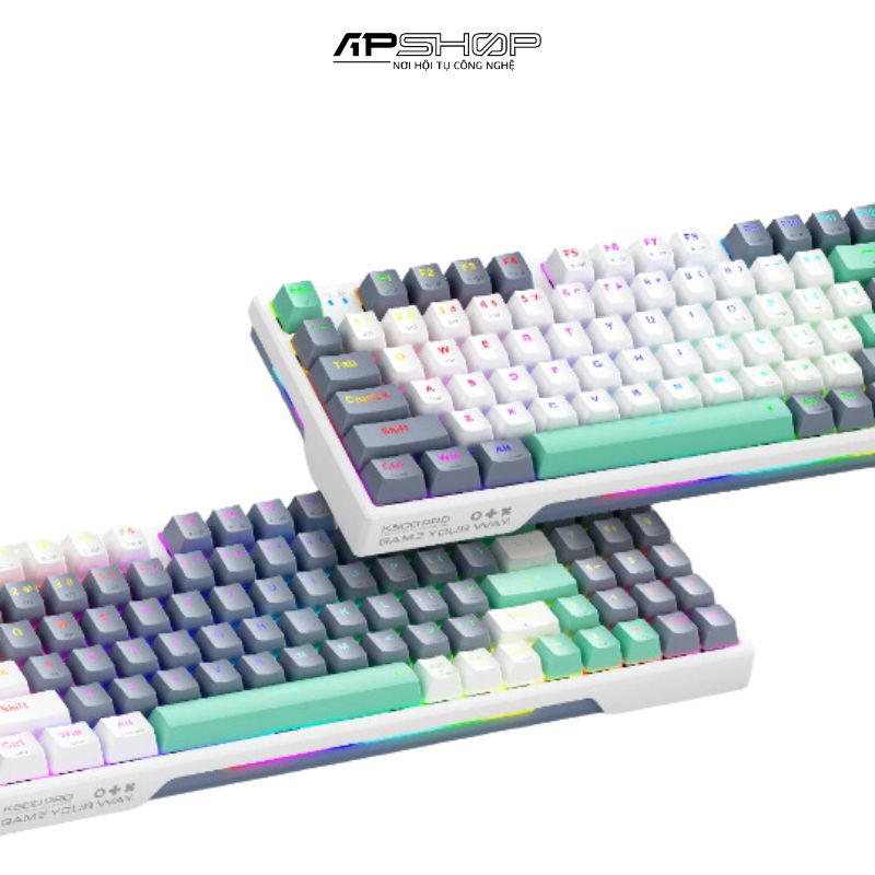 Bàn phím Machenike K500 Pro-B94W RGB | 3 Mode | Hotswap 3-5 Pin