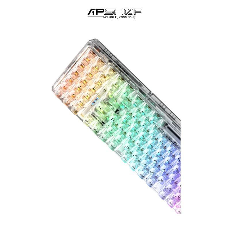 Bàn phím Machenike K500F-B94W RGB | 3 Mode | Hotswap 3-5 Pin | White Transparent