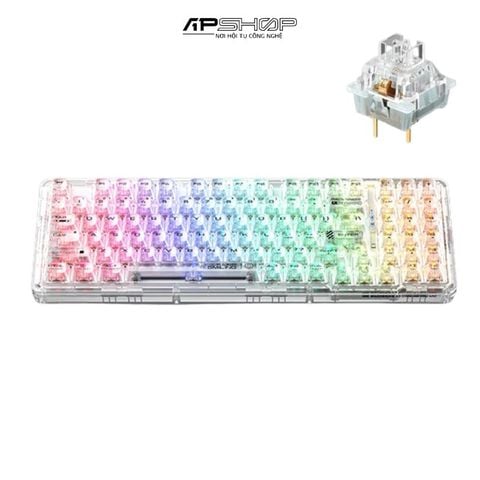 Bàn phím Machenike K500F-B94W RGB | 3 Mode | Hotswap 3-5 Pin | White Transparent