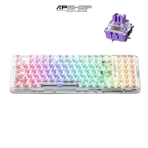 Bàn phím Machenike K500F-B94W RGB | 3 Mode | Hotswap 3-5 Pin | White Transparent