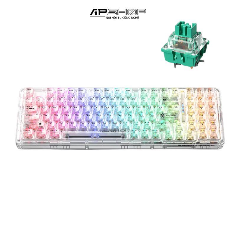 Bàn phím Machenike K500F-B94W RGB | 3 Mode | Hotswap 3-5 Pin | White Transparent