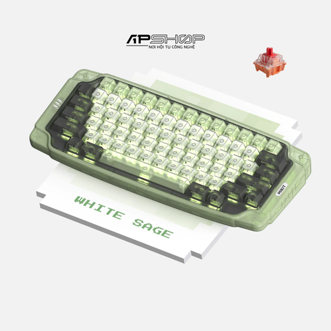 Bàn phím MIKIT MK72 White Sage RGB Hotswap 3 Mod | Chính hãng