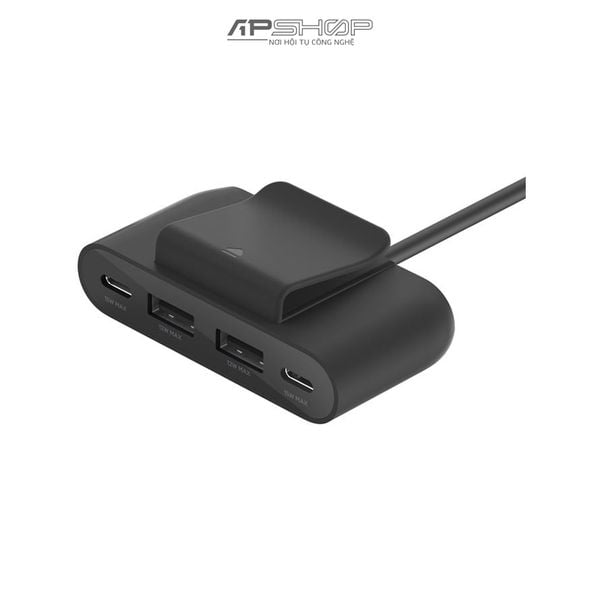 Bộ chia sạc nhanh elkin BOOST CHARGE 4 Port Power Extender 30W Charger | 2 USB C | 2 USB A