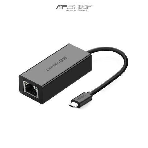 Bộ Chuyển Đổi UGREEN USB 2.0 USB C 10/100Mbps Ethernet Adapter 110mm (Black) 30287