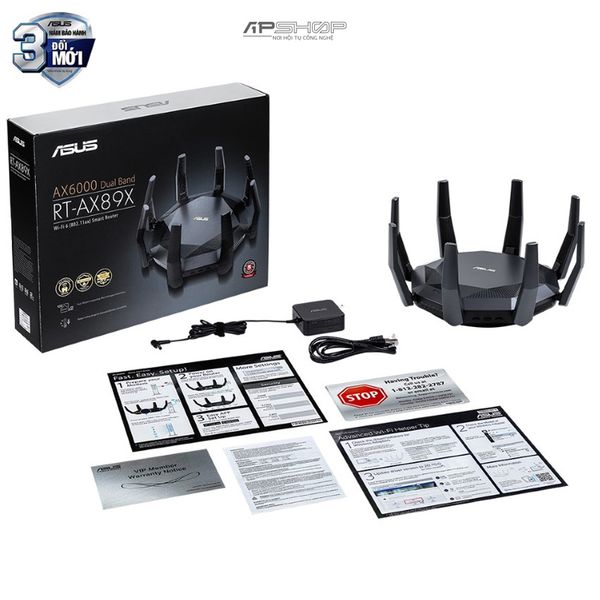 Bộ Phát Wifi Asus AX6000 Wifi 6 AiMesh 360 Wifi Mesh 2 Băng Tần - Hàng chính hãng