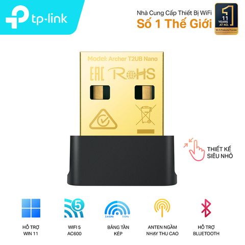Bộ Chuyển Đổi USB WiFi TP Link Archer T2UB Nano Bluetooth 4.2 AC600 | Chính hãng