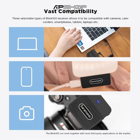 Bộ micro không dây Saramonic Blink100 B6 | Cổng USB C