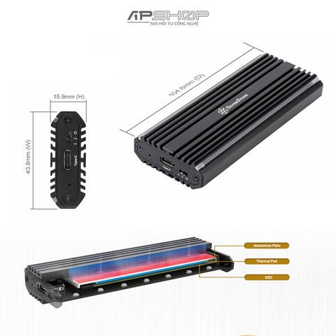 Box ổ cứng SSD RGB Silverstone SST-MS13 | Chính hãng