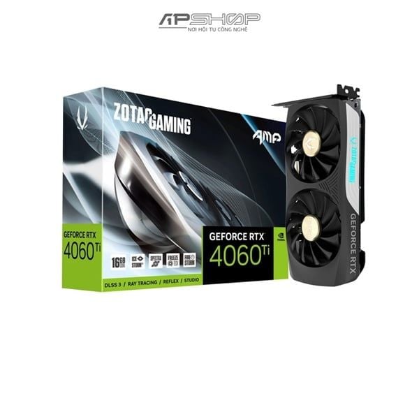 Vga Zotac Gaming RTX4060Ti 16G AMP GDDR6 128bit 2 Fan ZT-D40620F-10M | Chính hãng