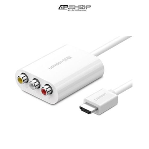 Cáp chuyển HDMI to AV Ugreen 30452 hỗ trợ NTSC / PAL (Màu Trắng)