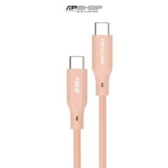 Cáp sạc nhanh 60W ToToLink T601CC | Bọc dù USB C to USB C 1M