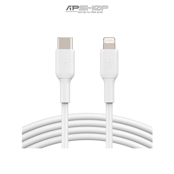 Cáp Belkin Lightning to USB C | 1m | Vỏ nhựa | Công suất 30w | Chính hãng