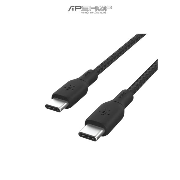 Cáp Belkin USB C to C 2m | Vỏ dù | Công suất 100w | Chính hãng