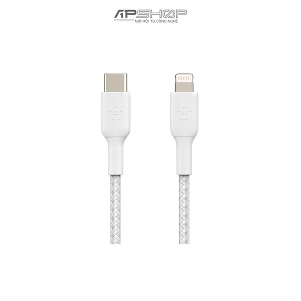 Cáp Belkin USB C to Lightning | 2m | Vỏ dù | Công suất 30w | Chính hãng