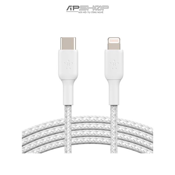 Cáp Belkin USB C to Lightning | 2m | Vỏ dù | Công suất 30w | Chính hãng