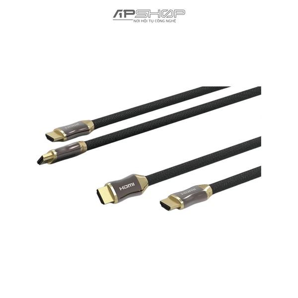 Cáp HDMI 4K UHD 2m(Braid + Metallic) Chuẩn HDMI 2.0 hỗ trợ độ phân giải 4K 60Hz | Hiệu Feeltek | Chính hãng