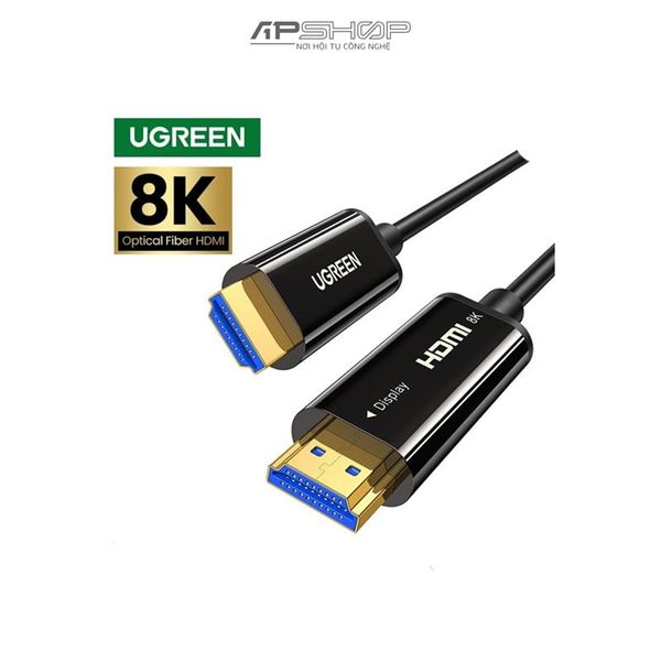 Cáp HDMI UGREEN 2.1 sợi quang 20m hỗ trợ 8K/60Hz, 4K/120Hz Chính hãng
