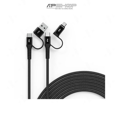 Cáp kết nối USB đa dụng 200 cm (Braid + Metallic) Hỗ trợ sạc nhanh lên đến 60W | Hiệu Feeltek | Chính hãng