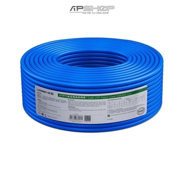 Cáp mạng Ugreen Cat 6 UTP 23AWG Coppe Blue 100M/ 305M | Chính hãng | Cho tiến hiệu ổn định