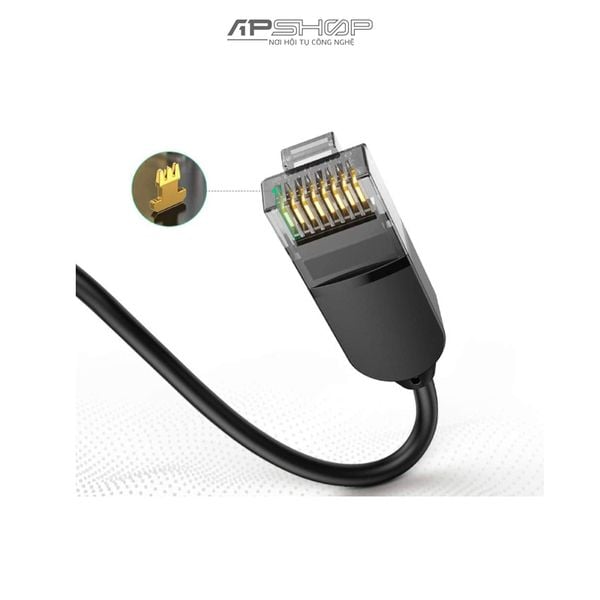 Cáp mạng Ugreen Cat 6A Pure Copper Ethernet Black | Chính hãng | Cho tiến hiệu ổn định | NW122