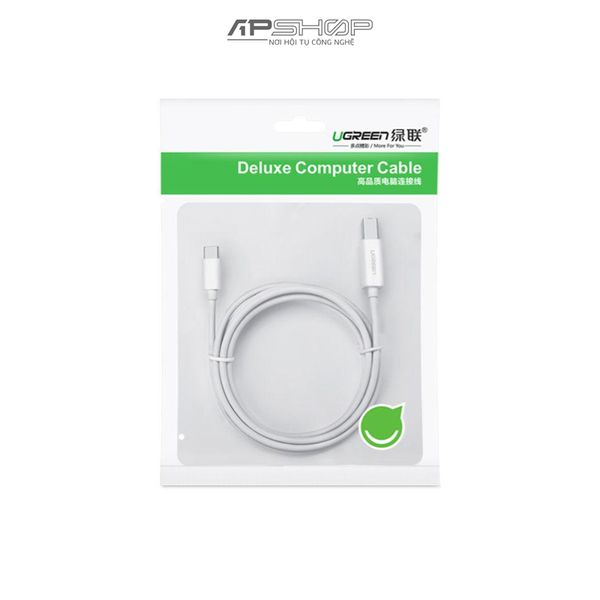 Cáp Máy in UGREEN USB C 2.0 To USB B 2.0 Print Cable White US241