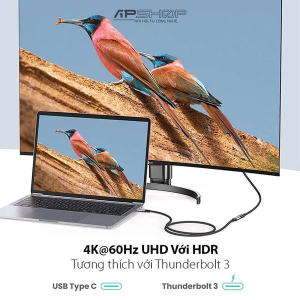 Cáp nối dài USB C Ugreen Gen 2/ 4K 60Hz/ 100w/ 10Gbps | Chính hãng