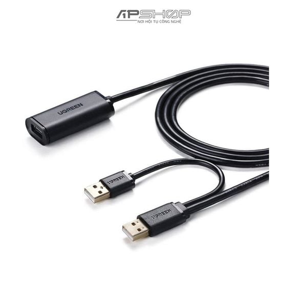 Cáp UGREEN USB 2.0 Active Extension Cable Black US137