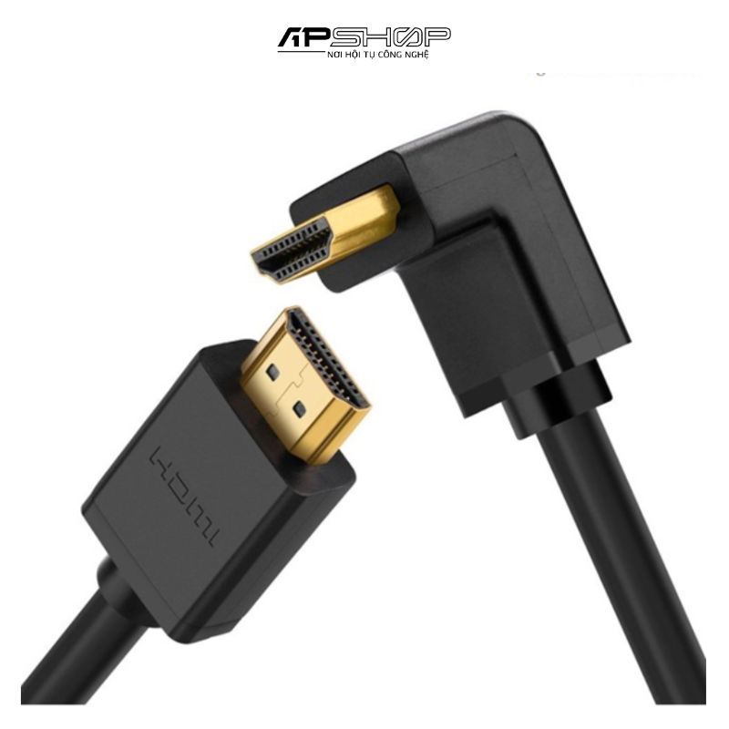 Cáp HDMI 1.4 Đầu Bẻ Góc Vuông Cao Cấp Ugreen 10172 (Bẻ Xuống)