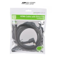 Cáp HDMI 1.4 Đầu Bẻ Góc Vuông Cao Cấp Ugreen 10172 (Bẻ Xuống)