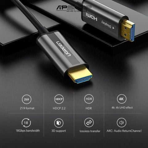 Cáp HDMI 2.0 Sợi Quang Hỗ Trợ 4K60Hz HDR Cao Cấp Ugreen