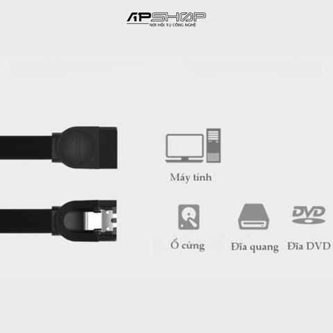 Cáp SATA 3 thẳng Ugreen 30796 dài 0.5m chính hãng cao cấp