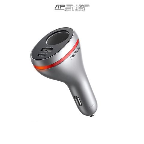 Cóc Sạc UGREEN Car Charger with Dual USB Ports Single Extension Socket (PD 20W) 60712