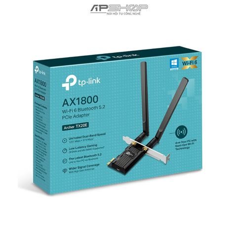 Card Mạng FiWi TP Link Archer TX20E AX1800 | Card PCIe WiFi 6 Bluetooth 5.2